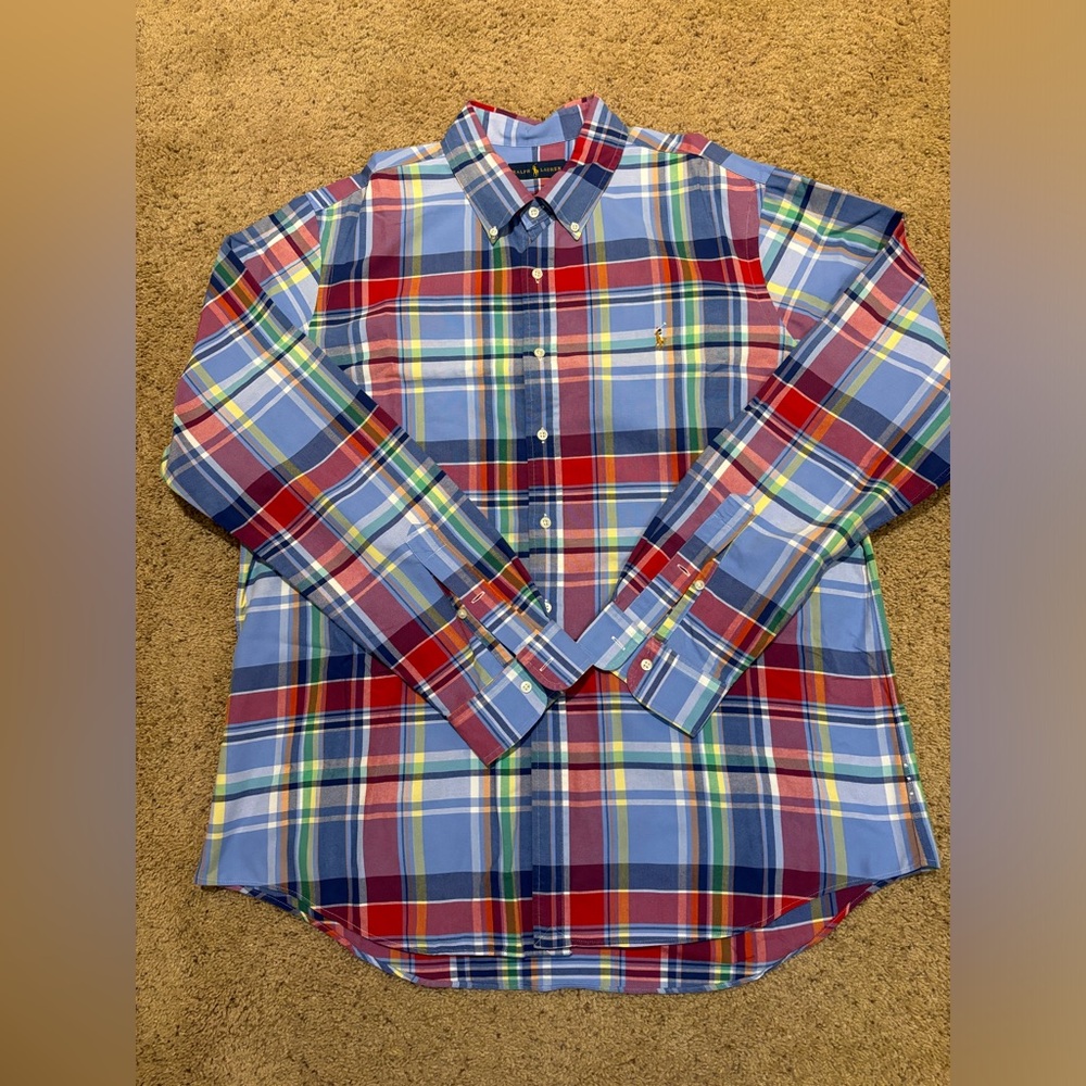 Ralph Lauren Blue Button Down Shirt, size XL